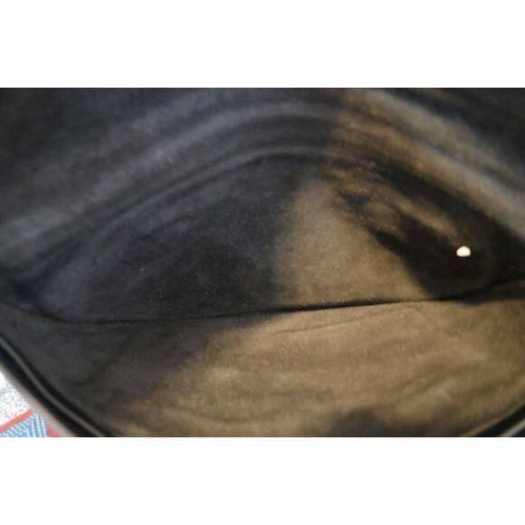 Vintage Black Leather Envelope Strapless Unisex Clutch Bag 9" x 13" Boho Hippie - Picture 11 of 16